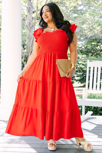El Vestido Maxi Canción de las Flores Silvestres, Rojo