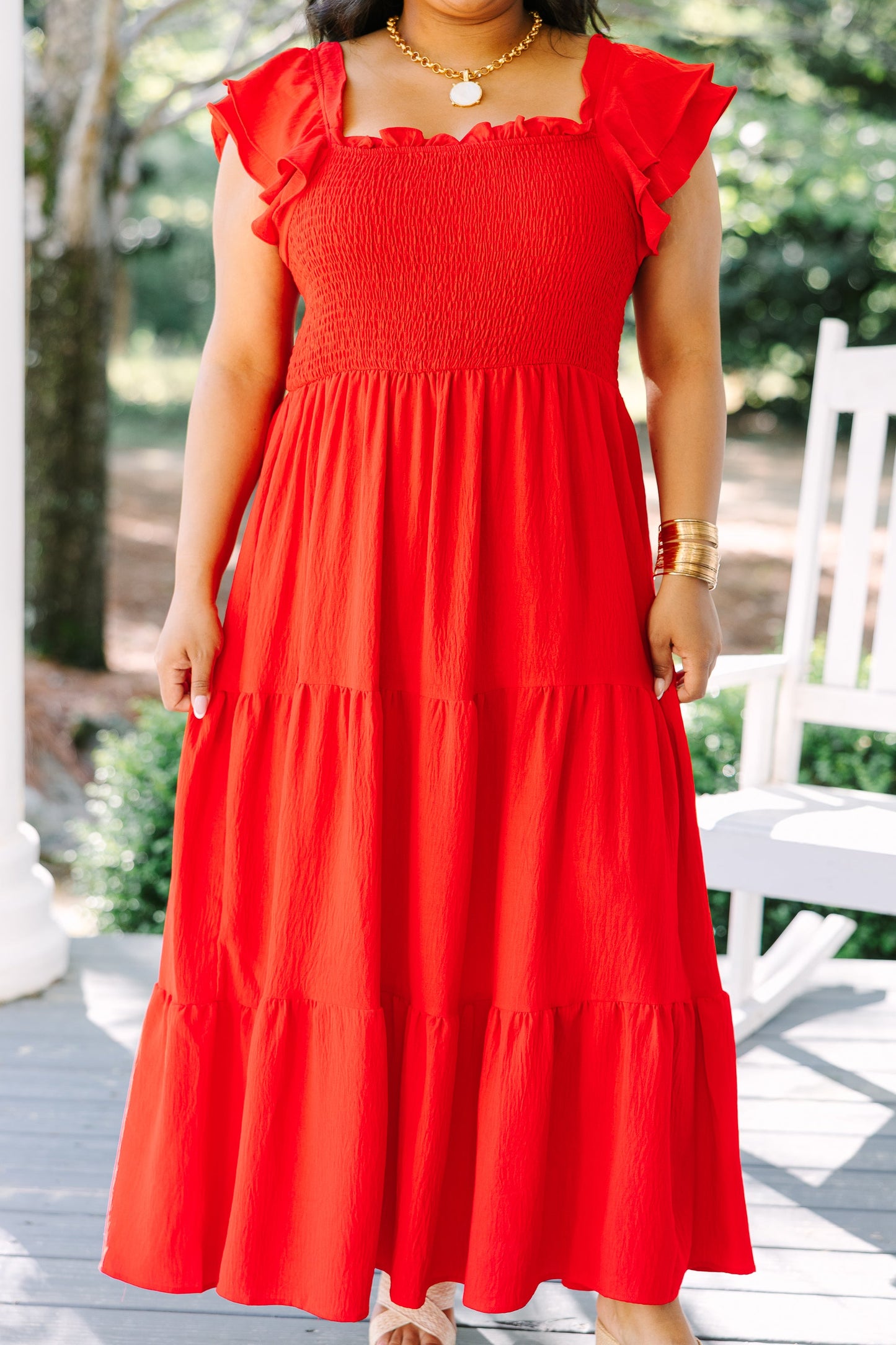 El Vestido Maxi Canción de las Flores Silvestres, Rojo