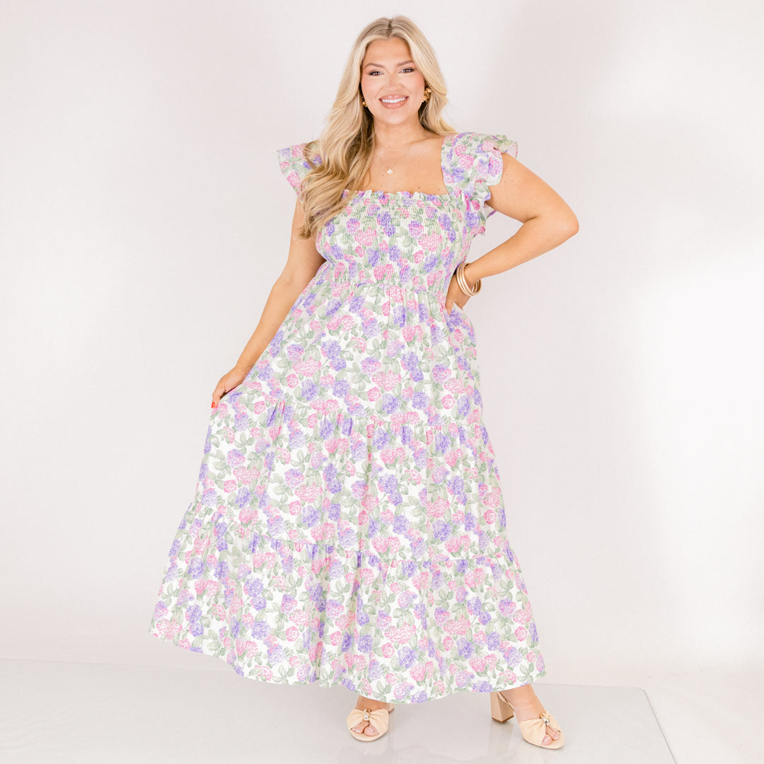 El Vestido Maxi Canción de las Flores Silvestres, Mezcla de Lila Rosa