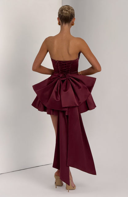 Mini sukienka Trinity - Lakier wiśniowy