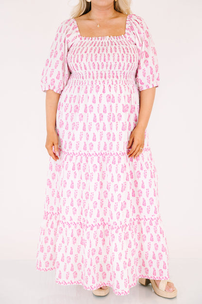 Vestido Maxi Bajo El Hibisco, Rosa