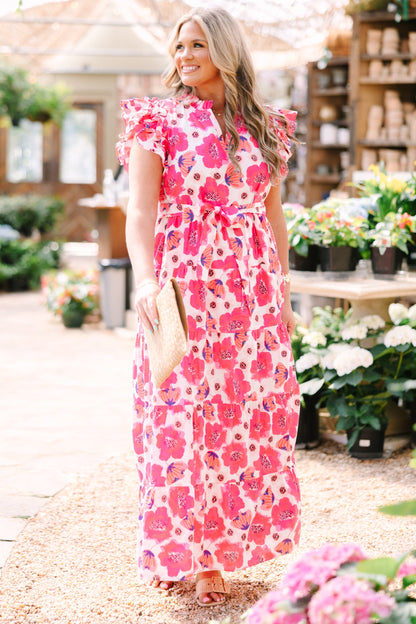 Vestido Jardín Veneciano, Fucsia