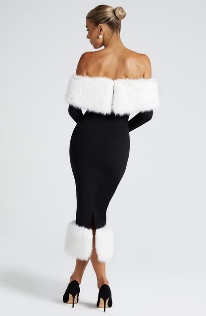 Sukienka midi Vittoria - Czarny/Biały