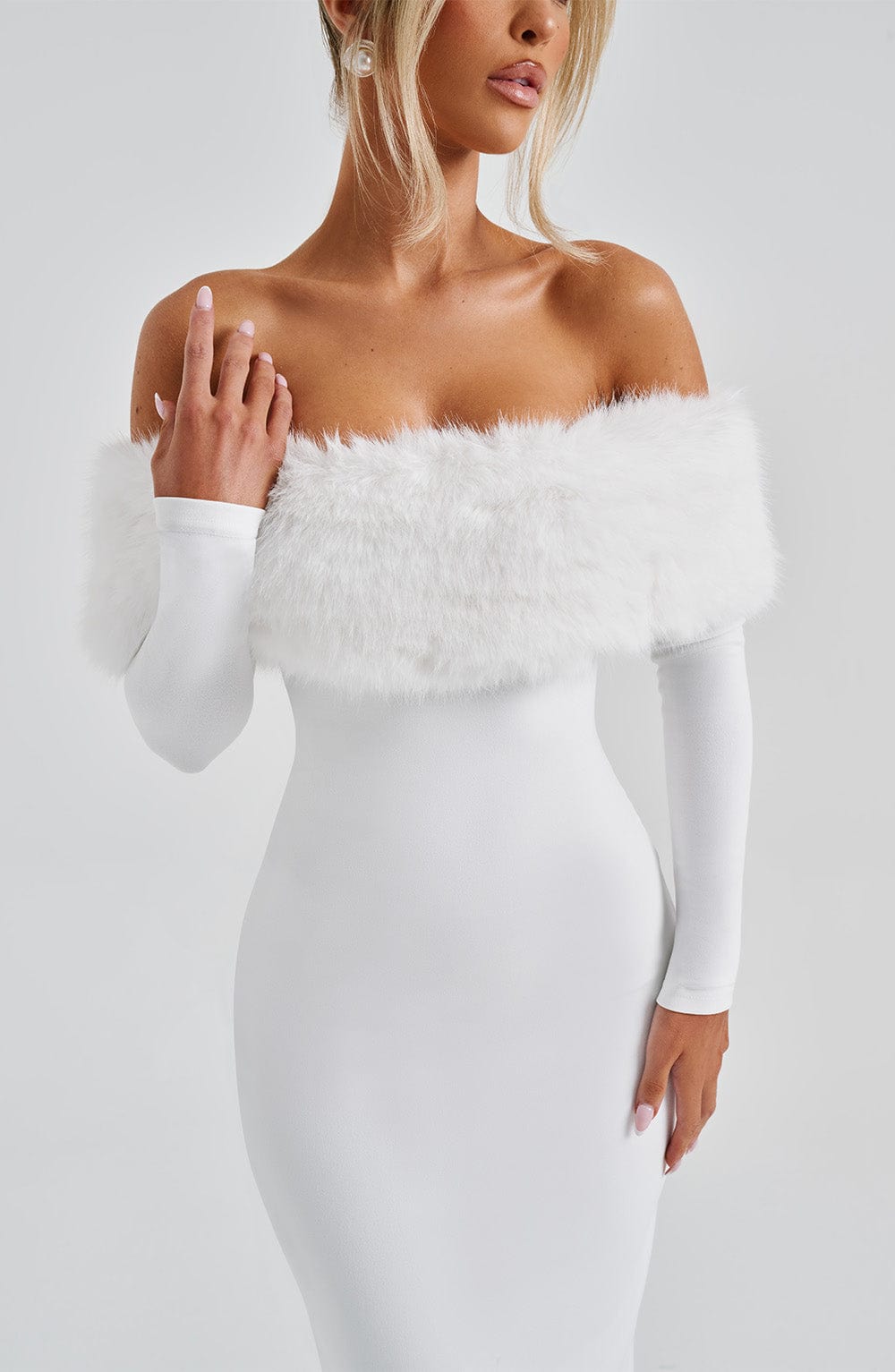 Sukienka midi Vittoria - Perłowa