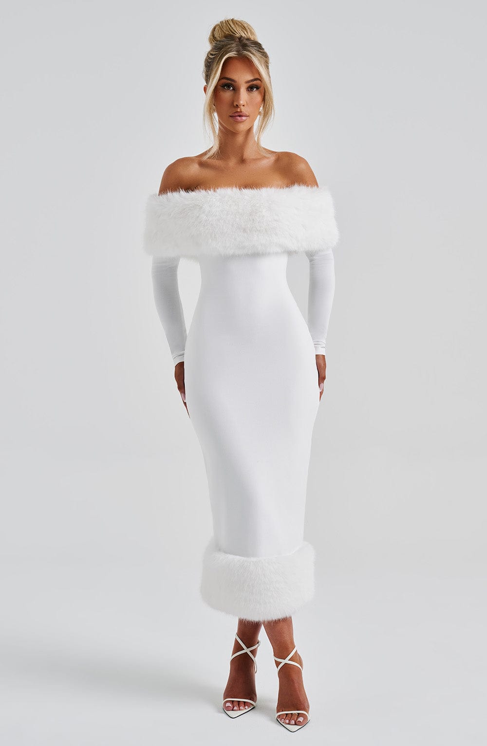 Sukienka midi Vittoria - Perłowa