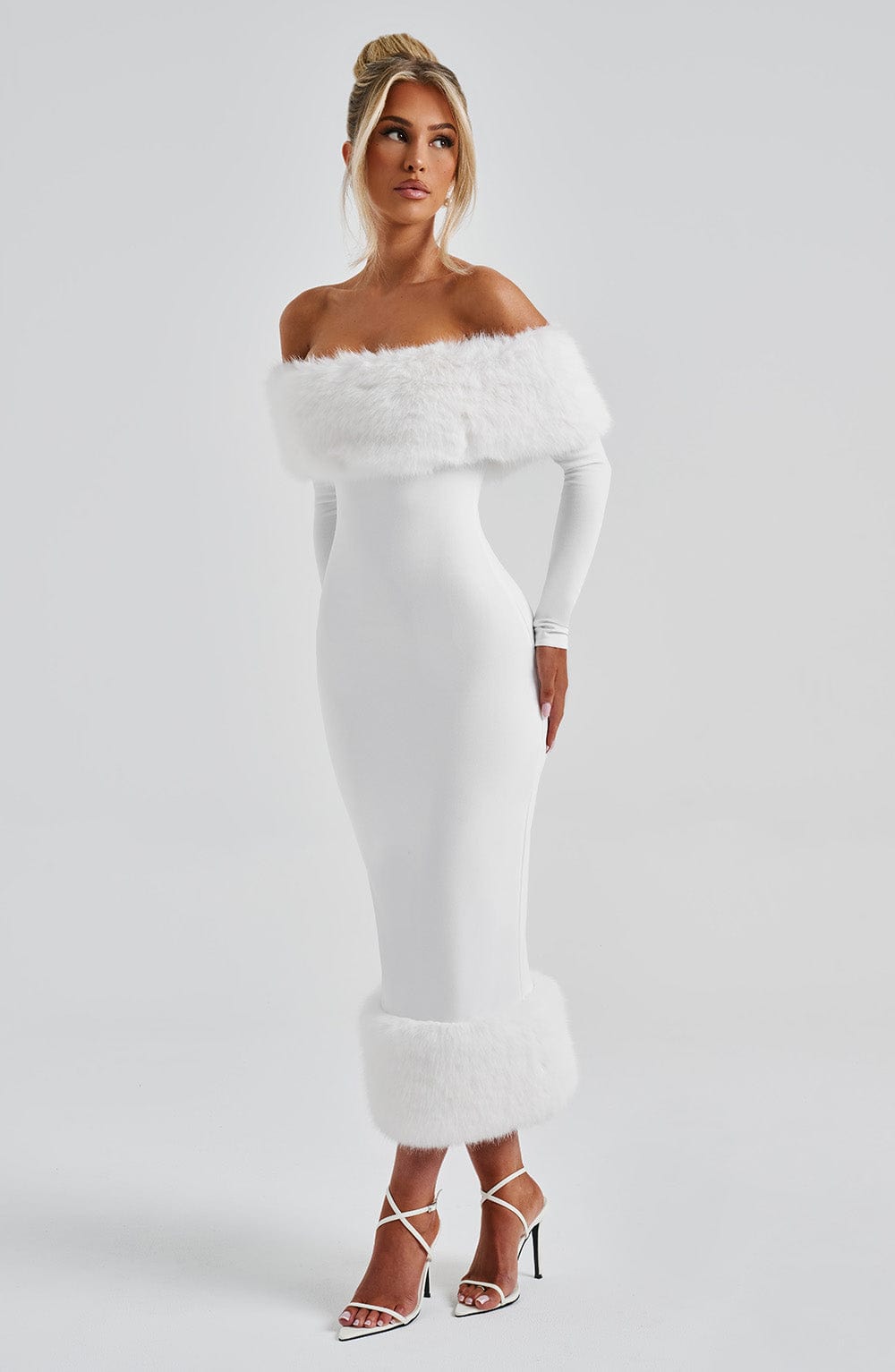 Sukienka midi Vittoria - Perłowa