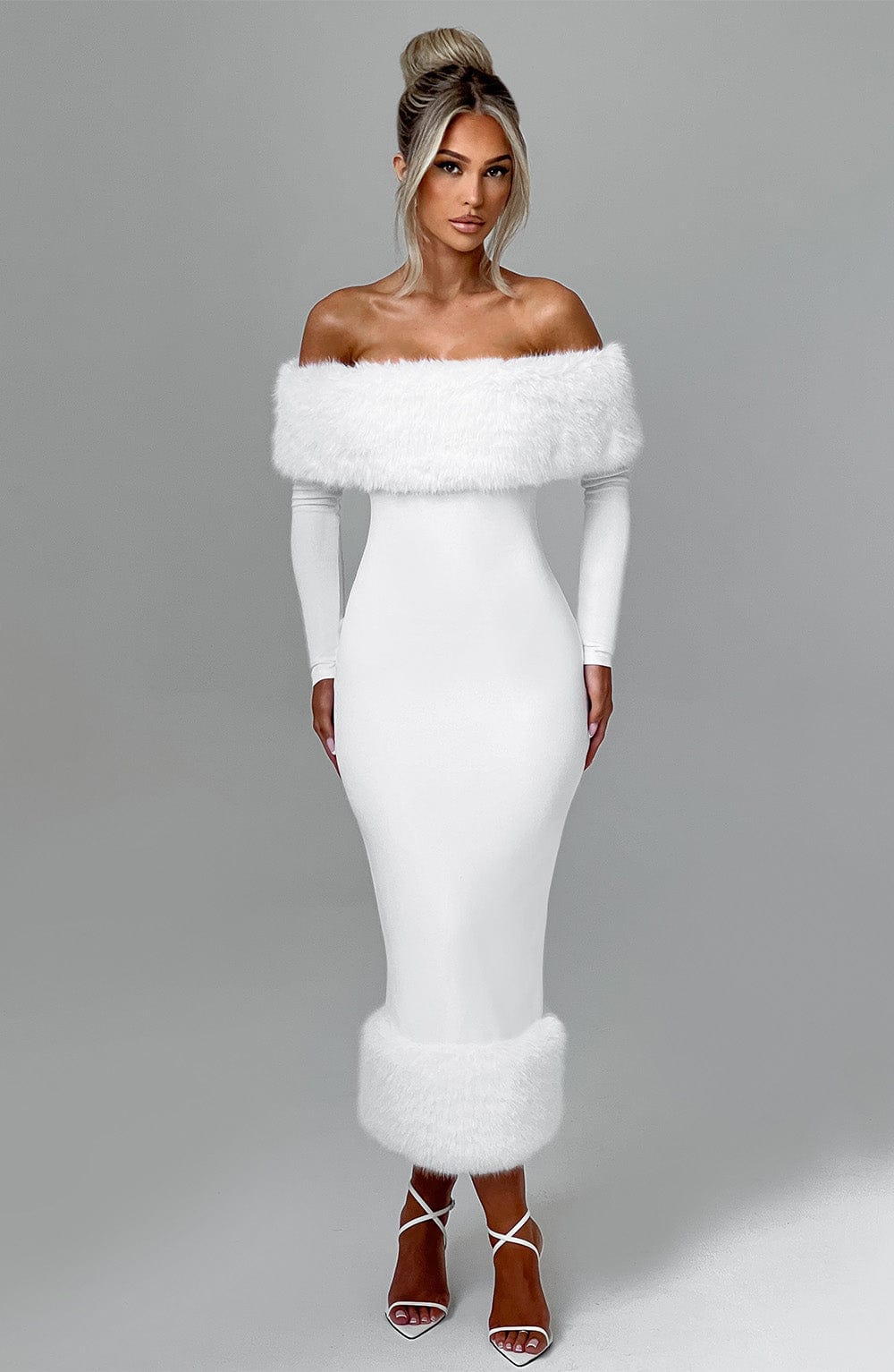 Sukienka midi Vittoria - Perłowa