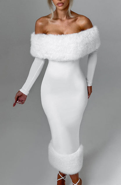 Sukienka midi Vittoria - Perłowa