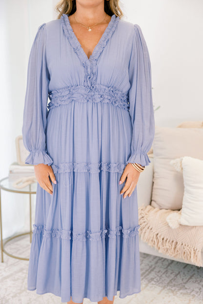 Vestido Vivid Palms, Azul Claro