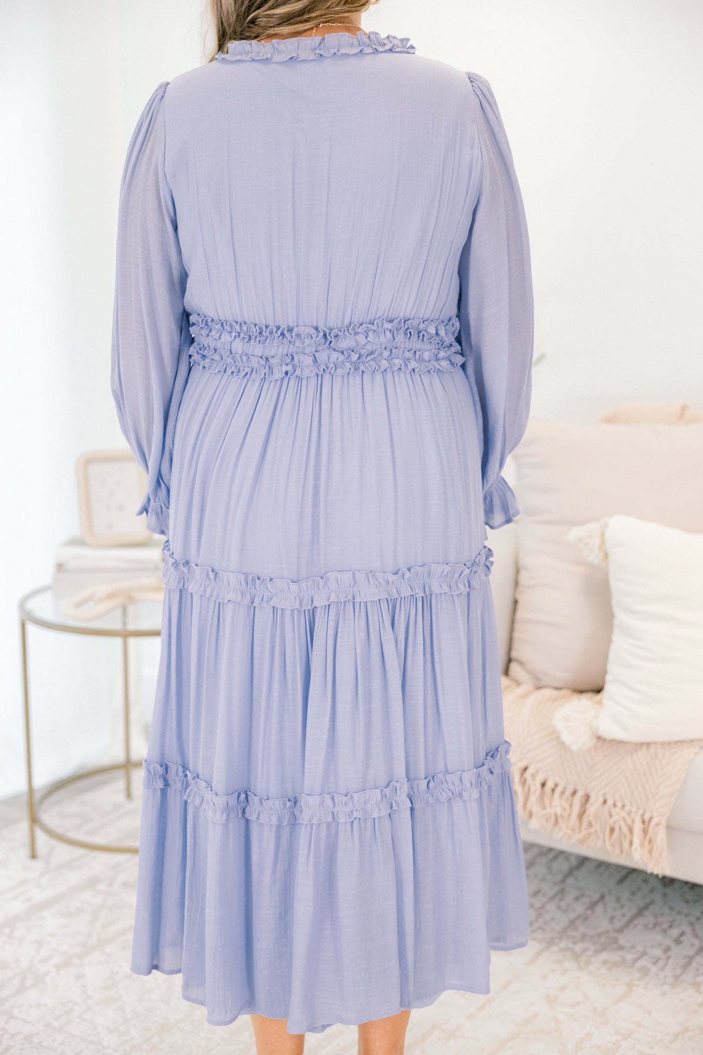 Vestido Vivid Palms, Azul Claro