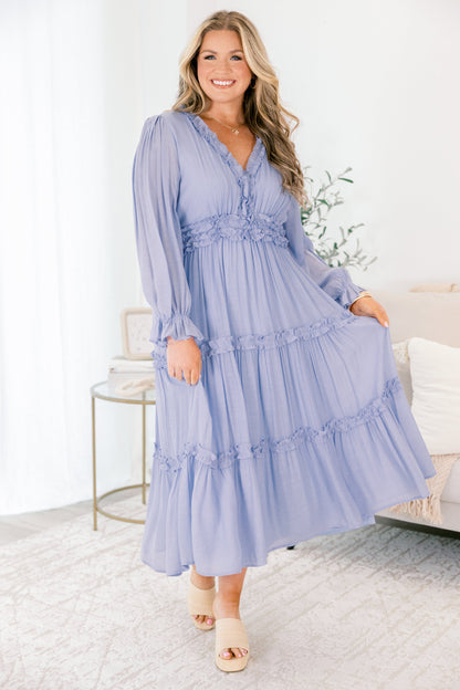 Vestido Vivid Palms, Azul Claro