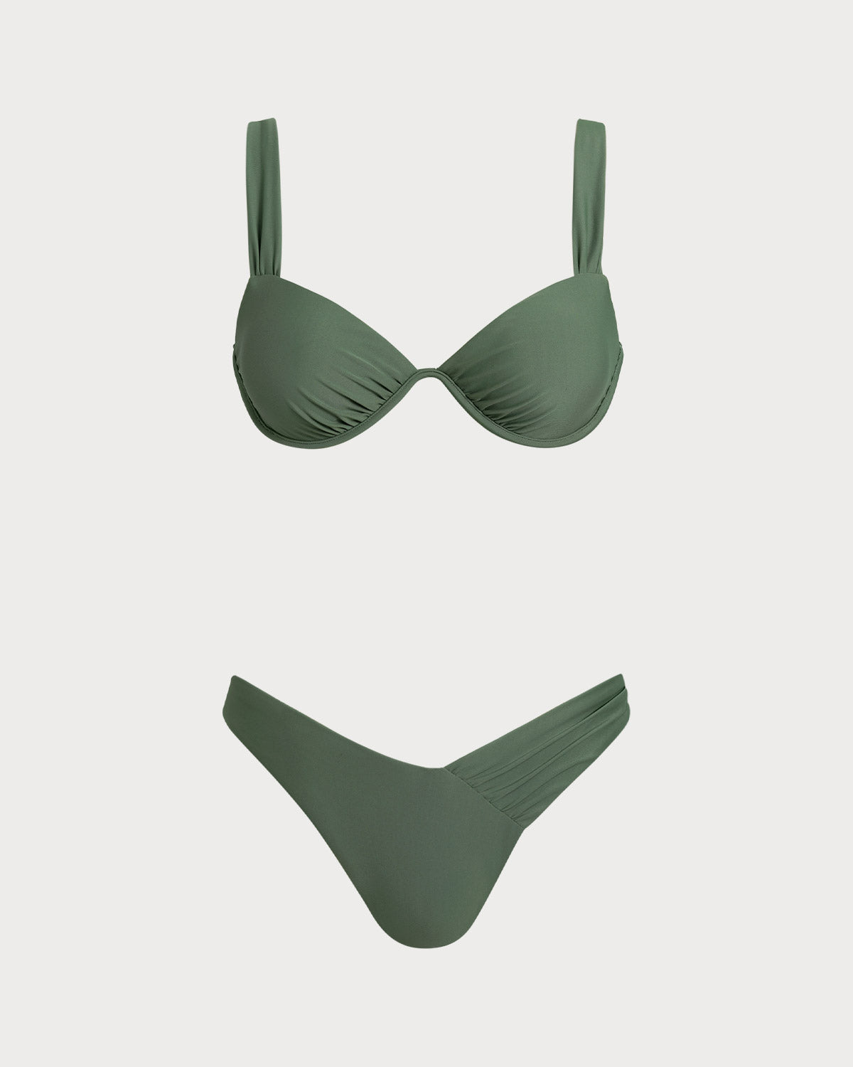 Conjuntos de Bikini con Aros en Verde Militar