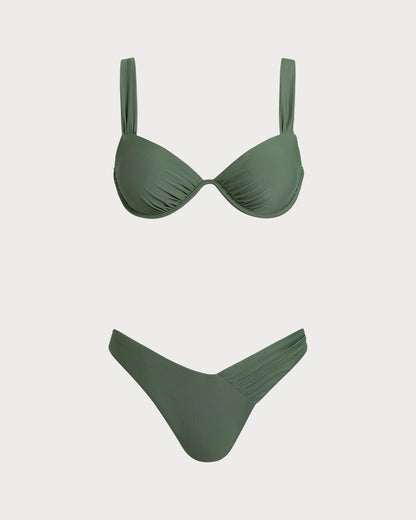 Conjuntos de Bikini con Aros en Verde Militar