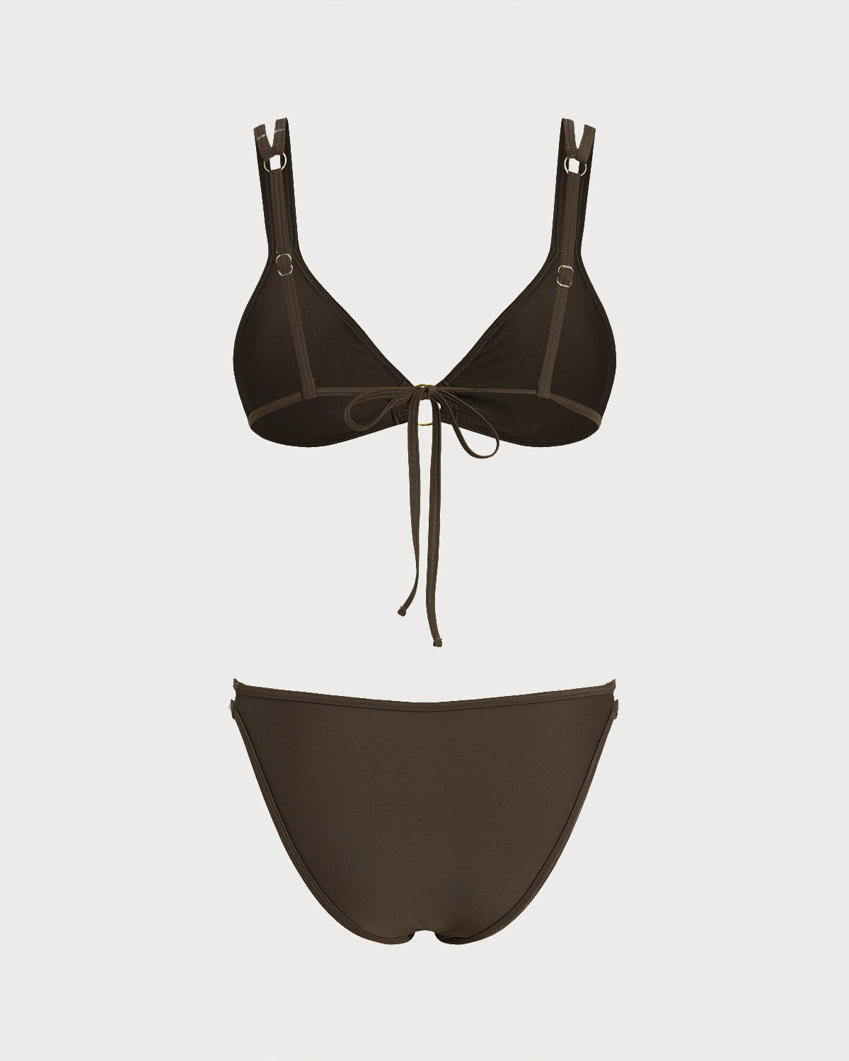 Conjunto de Bikini O-Ring Triángulo de Café