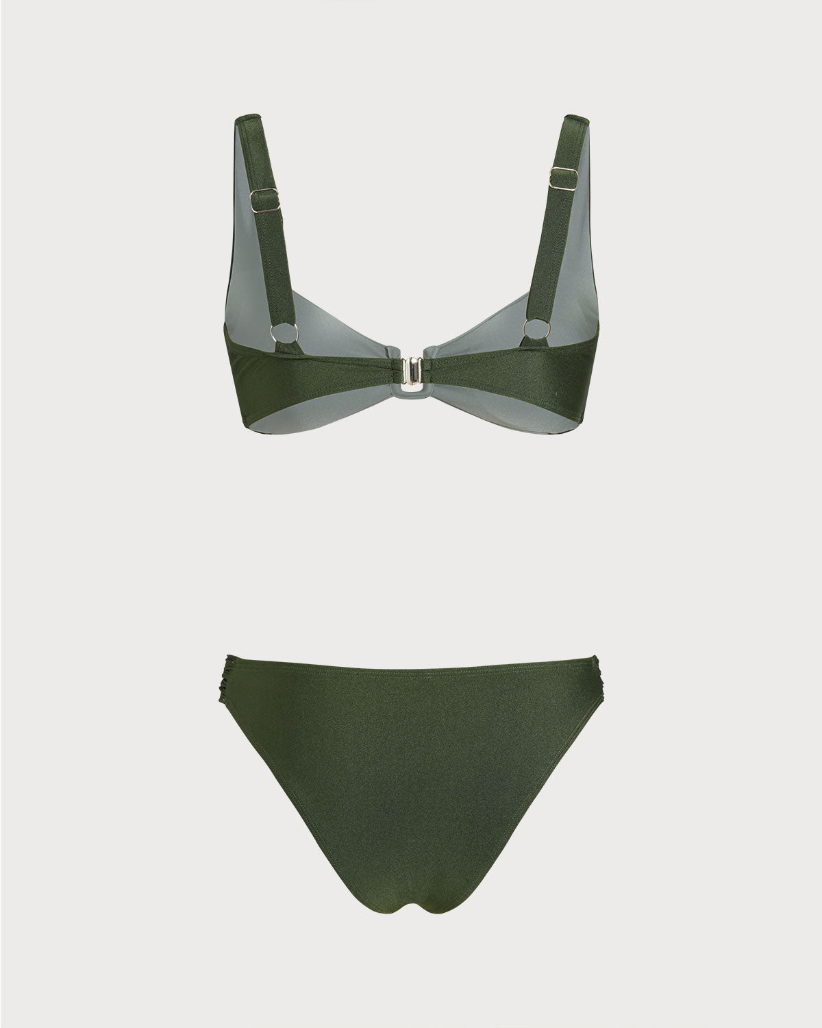 Conjuntos de Bikini Bralette de Color Verde Contrastante