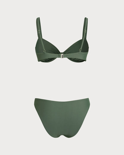Conjuntos de Bikini con Aros en Verde Militar