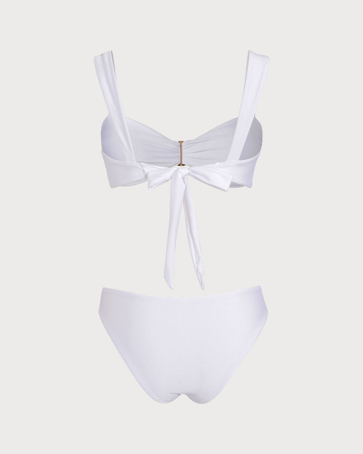 Conjuntos de Bikini con Cordón en el Cuello Corazón Blanco
