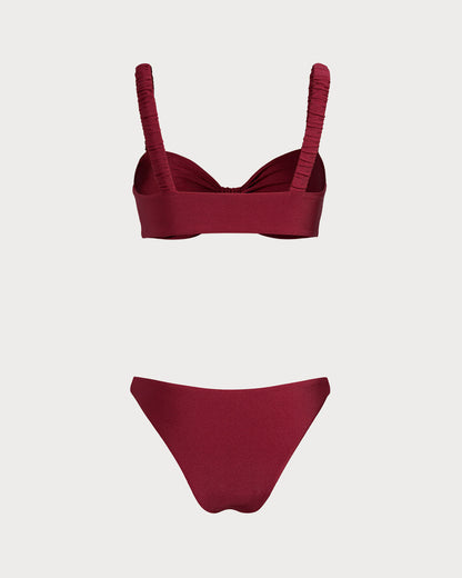 Conjuntos de Bikini Bralette Rojos