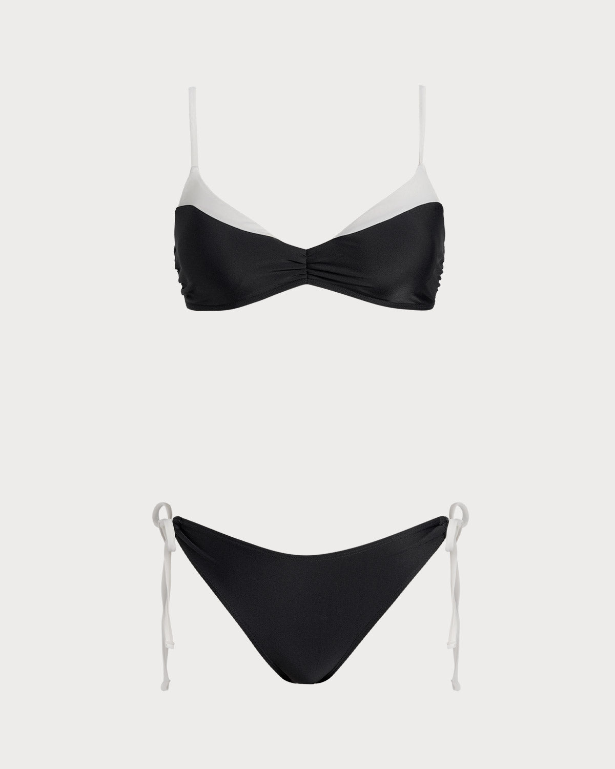 Conjuntos de Bikini Bralette de Contraste Negro