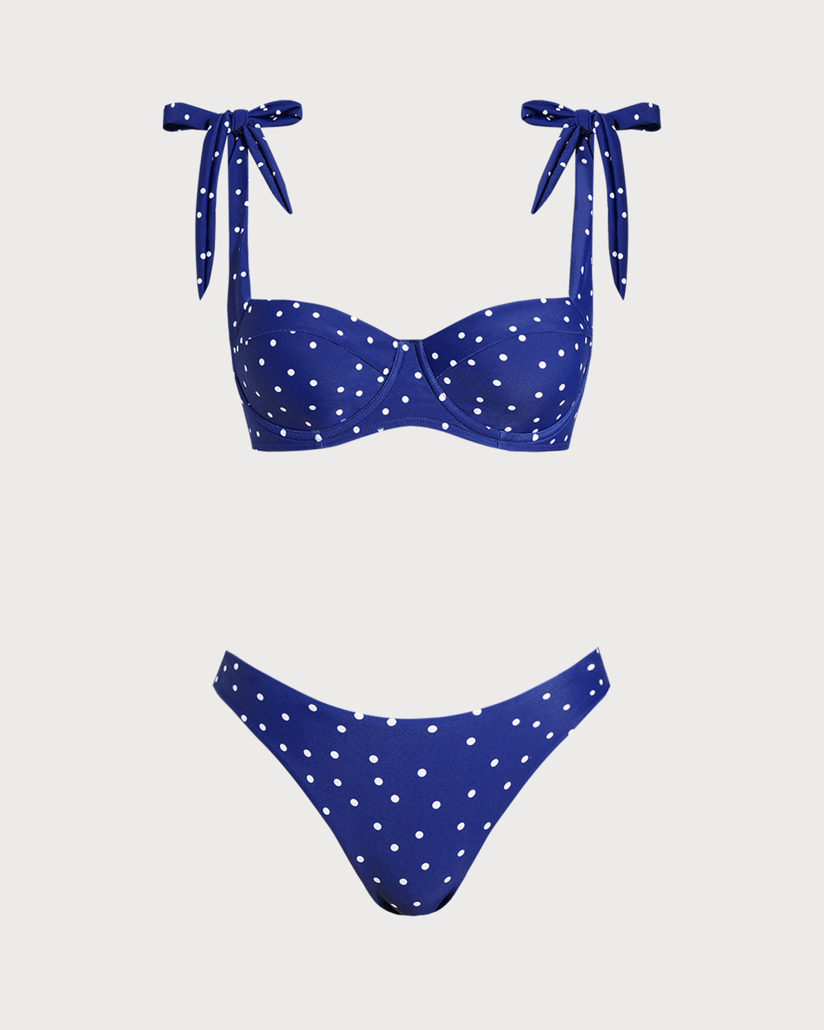Conjuntos de Bikini con Aro y Lunares en Color Azul