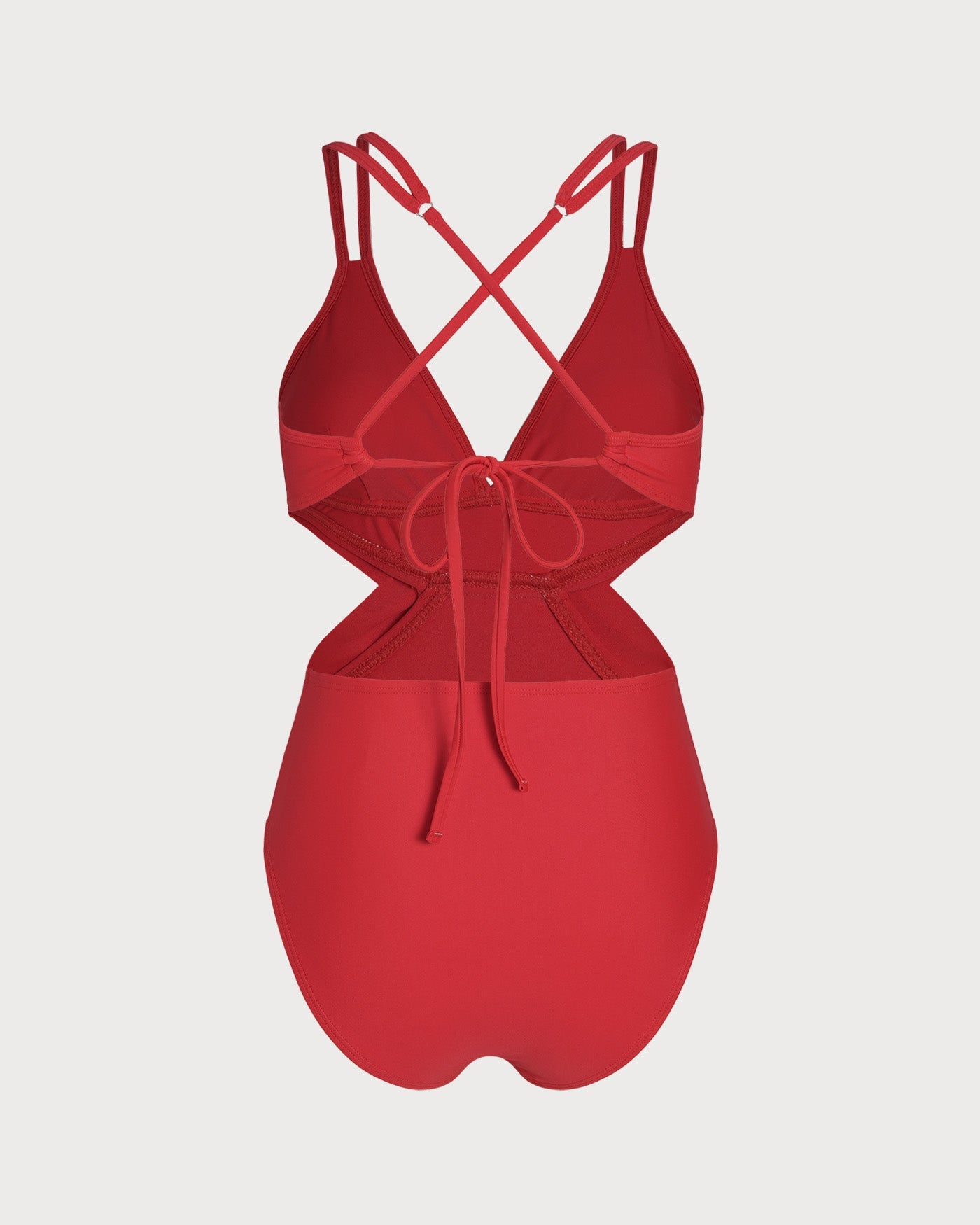 Bralette Rojo de Cuello en V de Una Pieza