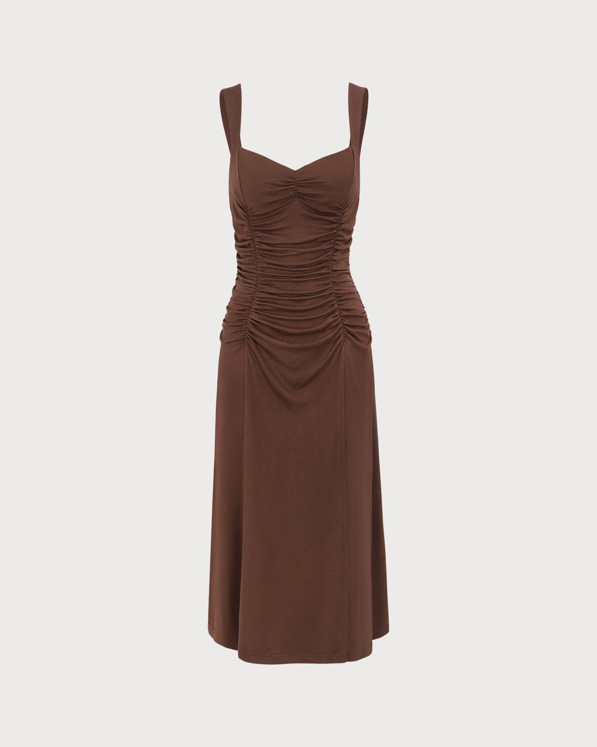 Vestido Midi de Punto con Fruncidos para Mujer