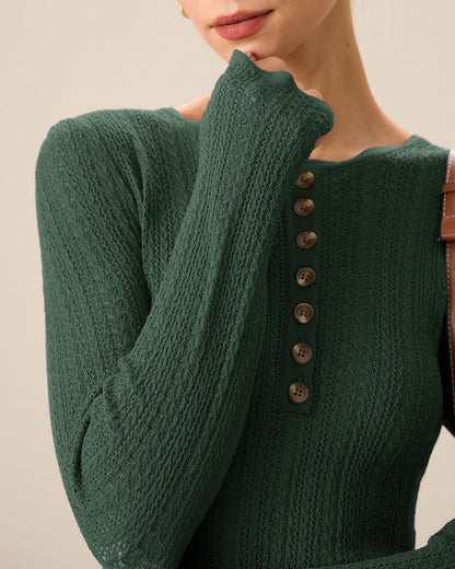 Suéter Slim Verde con Volantes