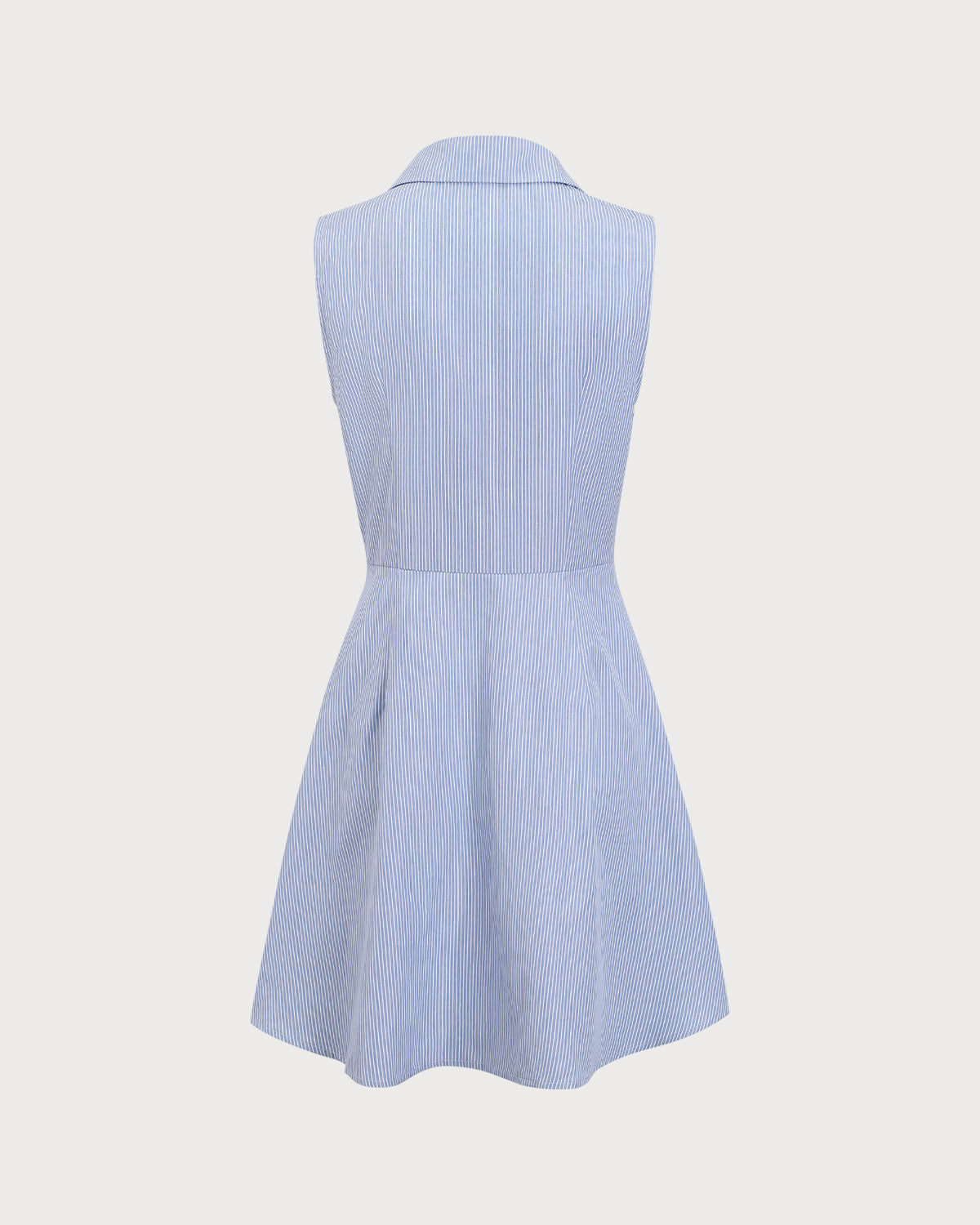 Vestido Mini de Botones a Rayas Azules
