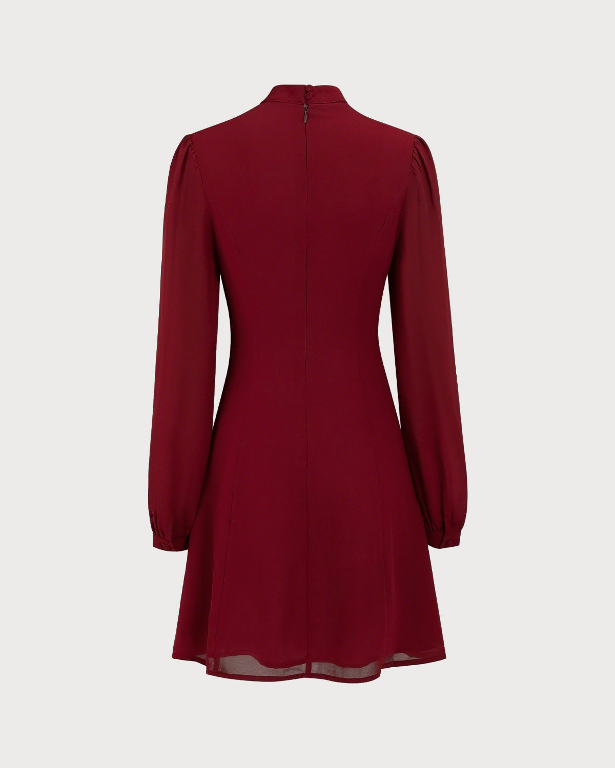 Vestido Mini Transparente con Cuello Alto Rojo