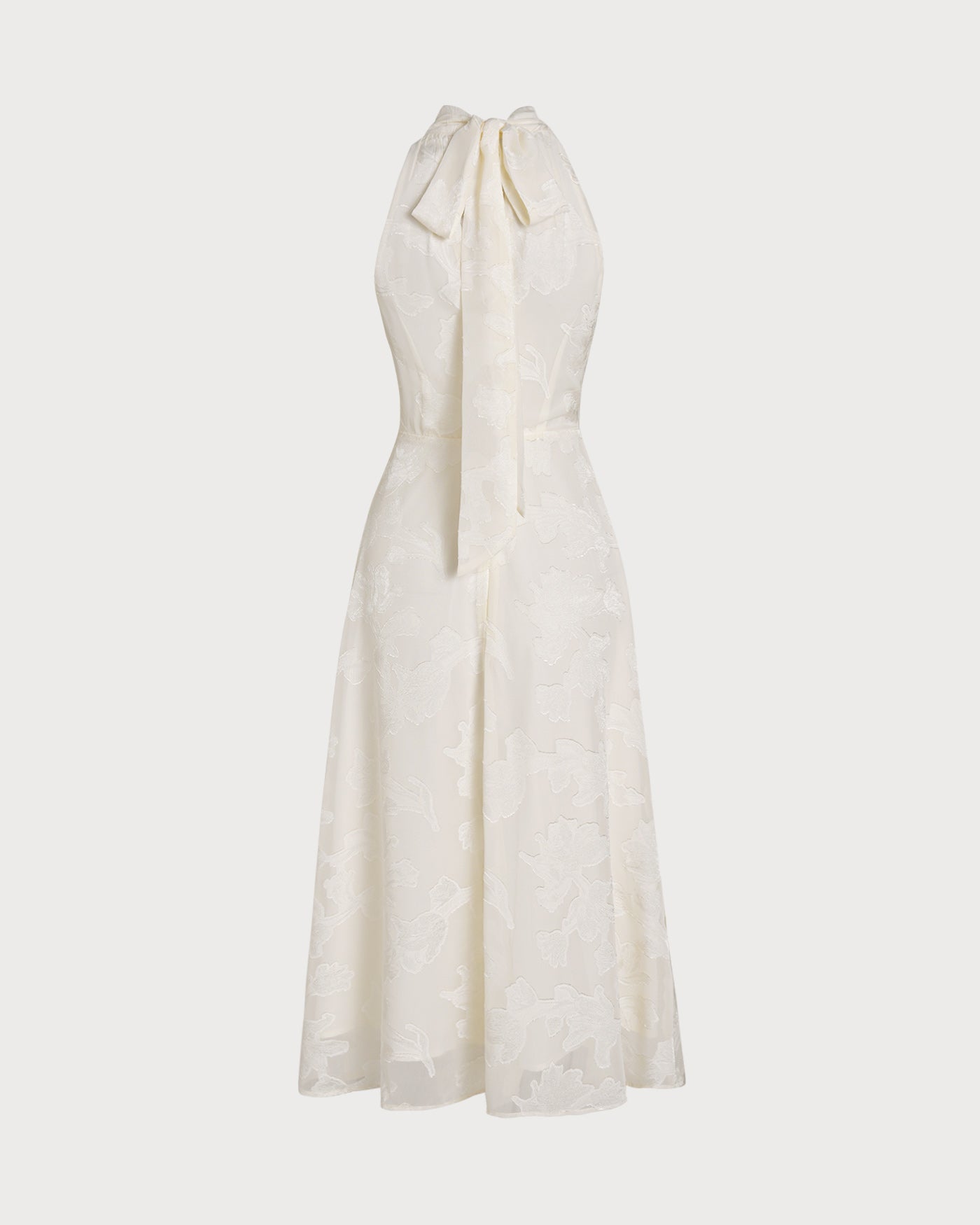Vestidos Midi Florales Beige con Halter