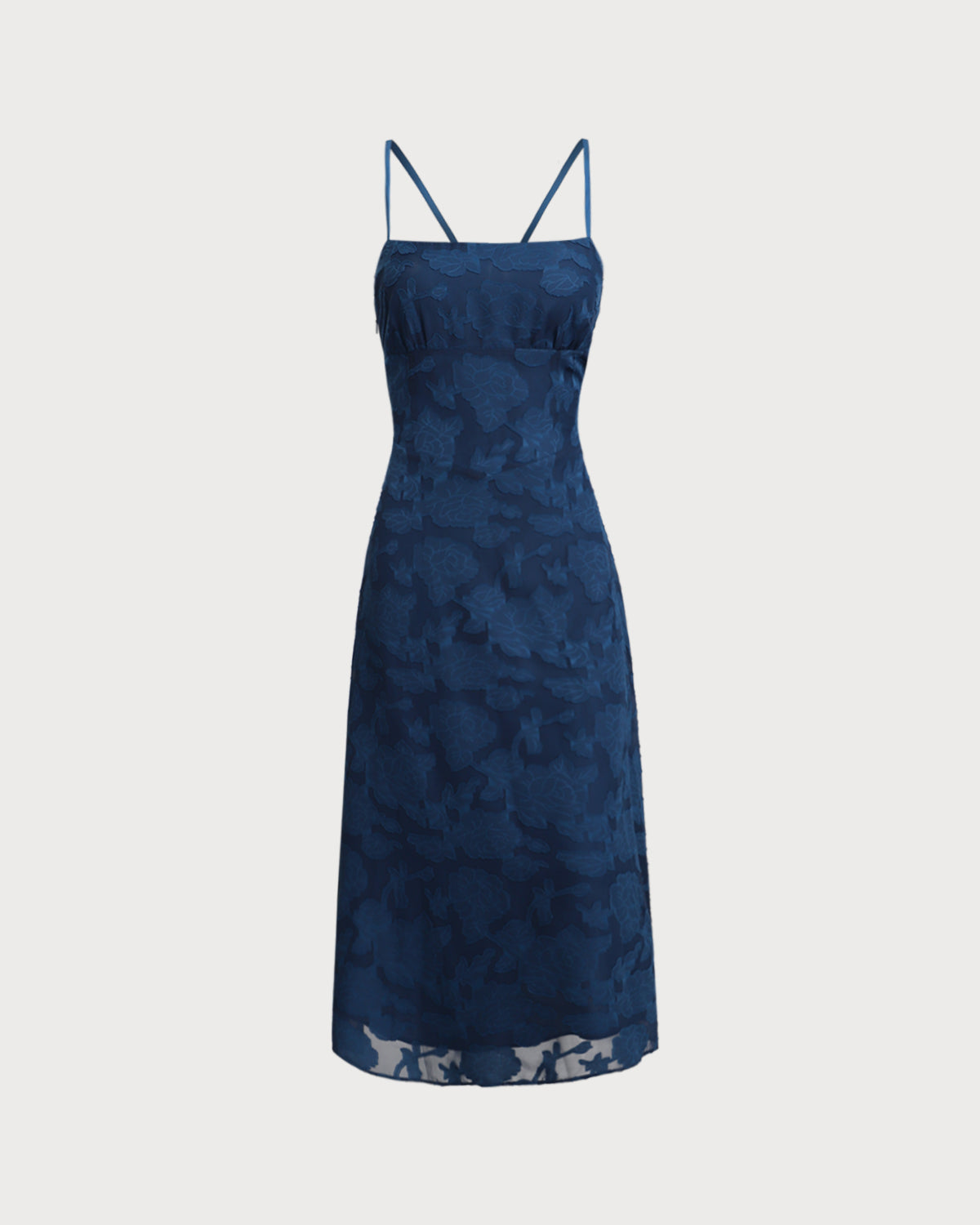 Vestido Maxi Sin Espalda Jacquard Marino