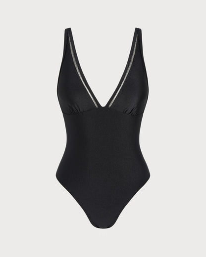 Bralette Negro Sólido de Una Pieza