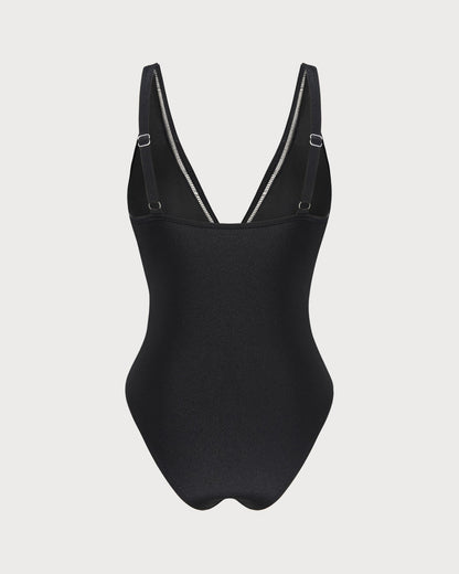 Bralette Negro Sólido de Una Pieza