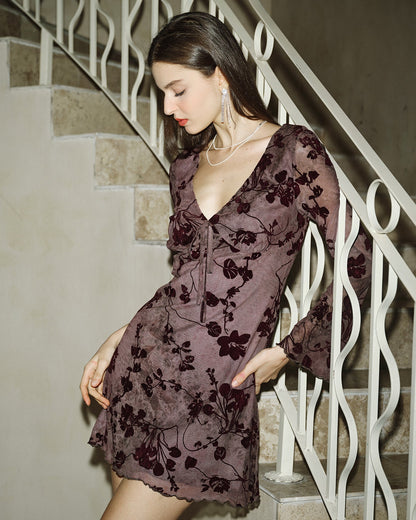 Vestido Mini Floral Violeta