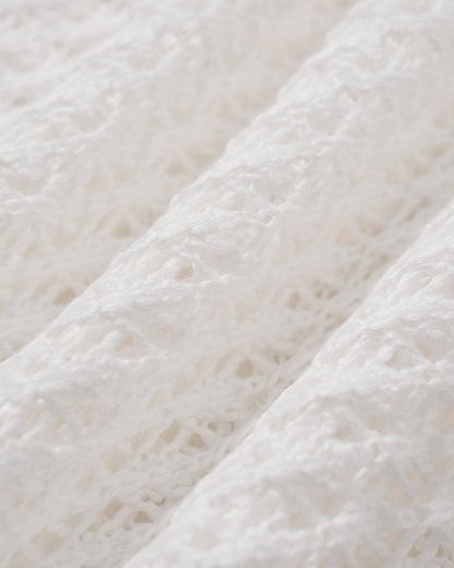Cubierta de Baño de Ganchillo Blanco con Cuerda Ajustable