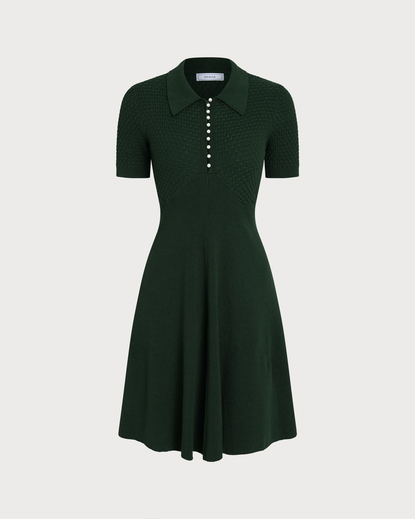 Vestido Suéter de Cuello Verde