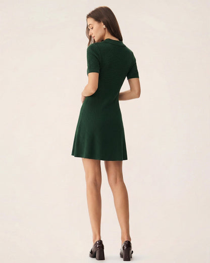 Vestido Suéter de Cuello Verde