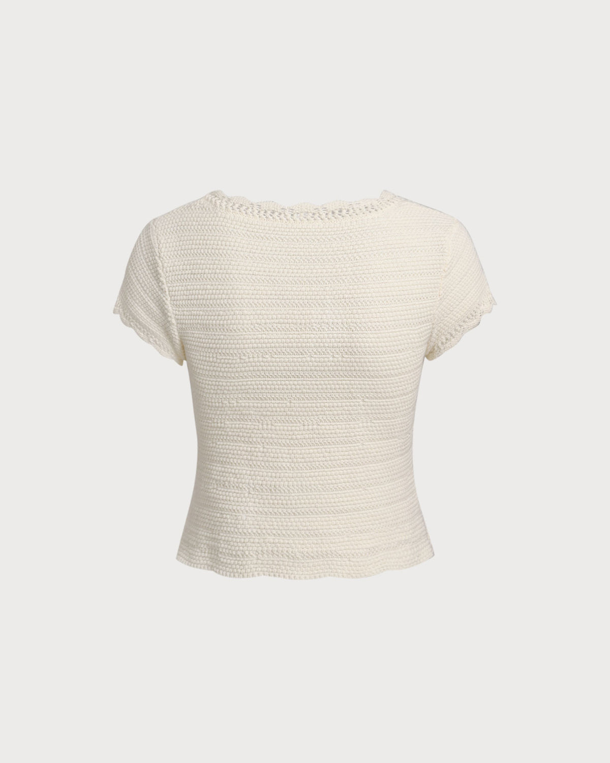 Cárdigan Texturizado Beige con Escote en U