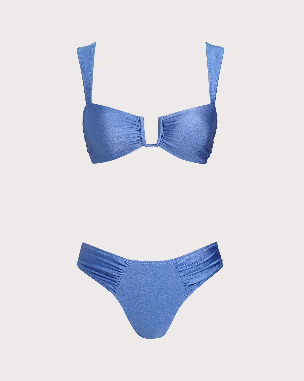 Conjunto de Bikini de Triángulo Alto en Azul