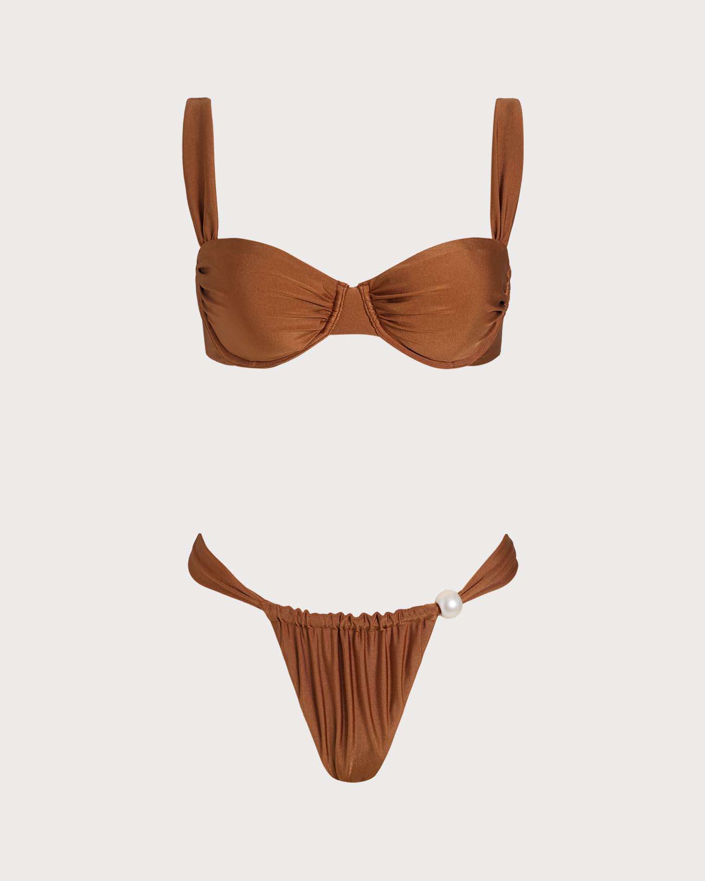 Conjunto de Bikini con Aros y Escote Corazón Caramelo