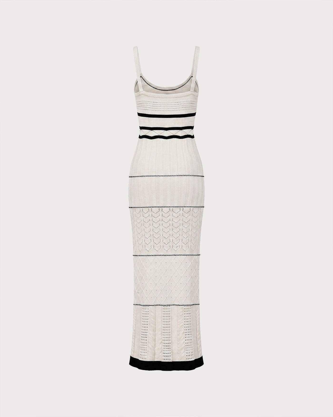 Vestido Maxi Slip Texturizado Beige con Contraste