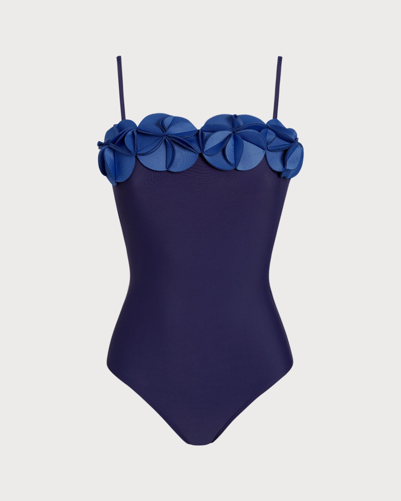Traje de Baño de Una Pieza Floral Azul