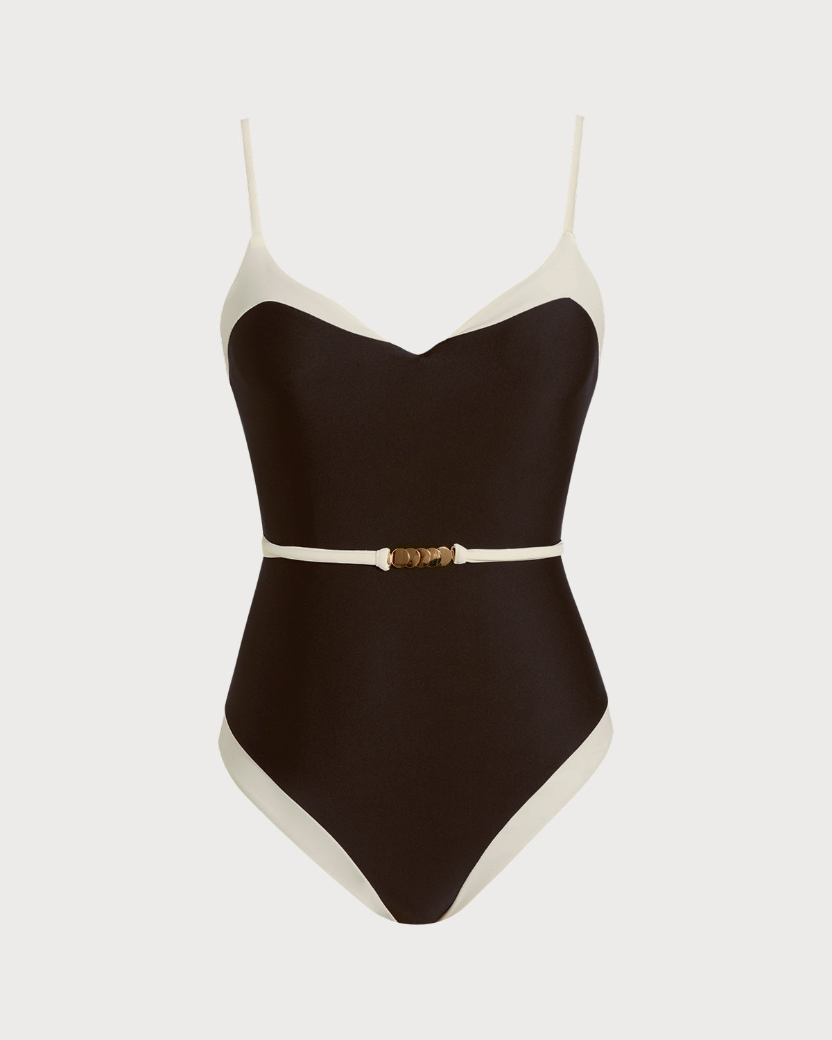 Bralette de Una Pieza con Escote en V Marrón