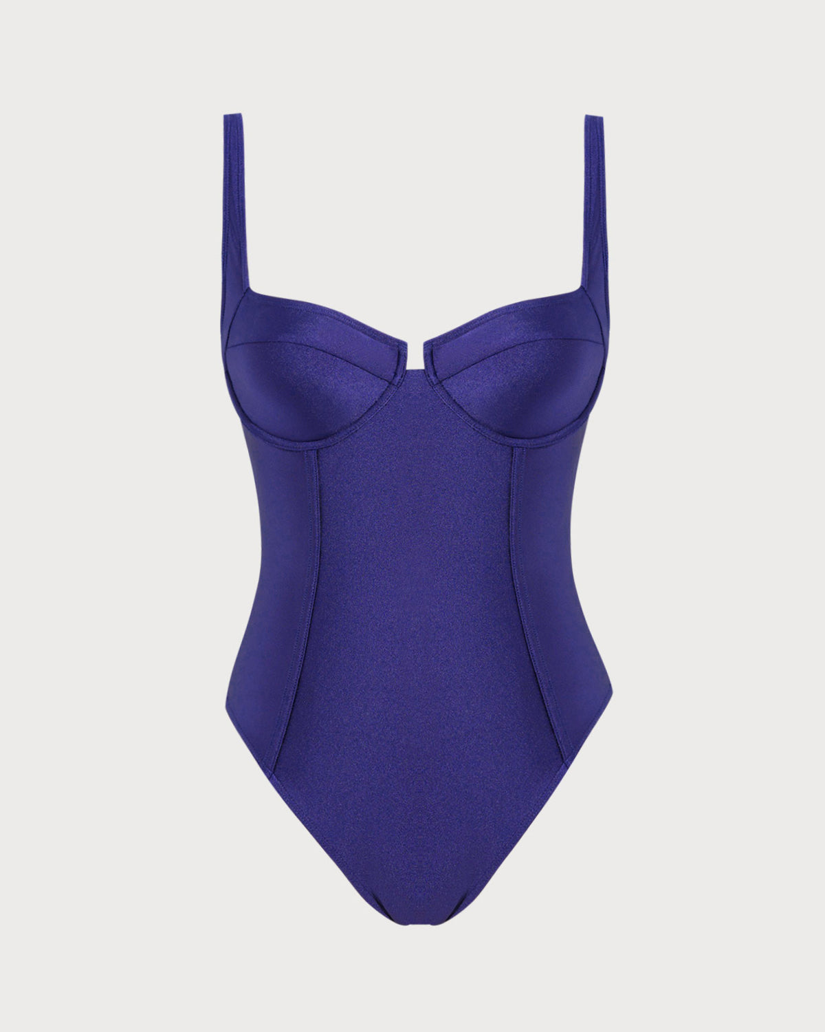 Traje de Baño de Una Pieza con Aros en Color Marino