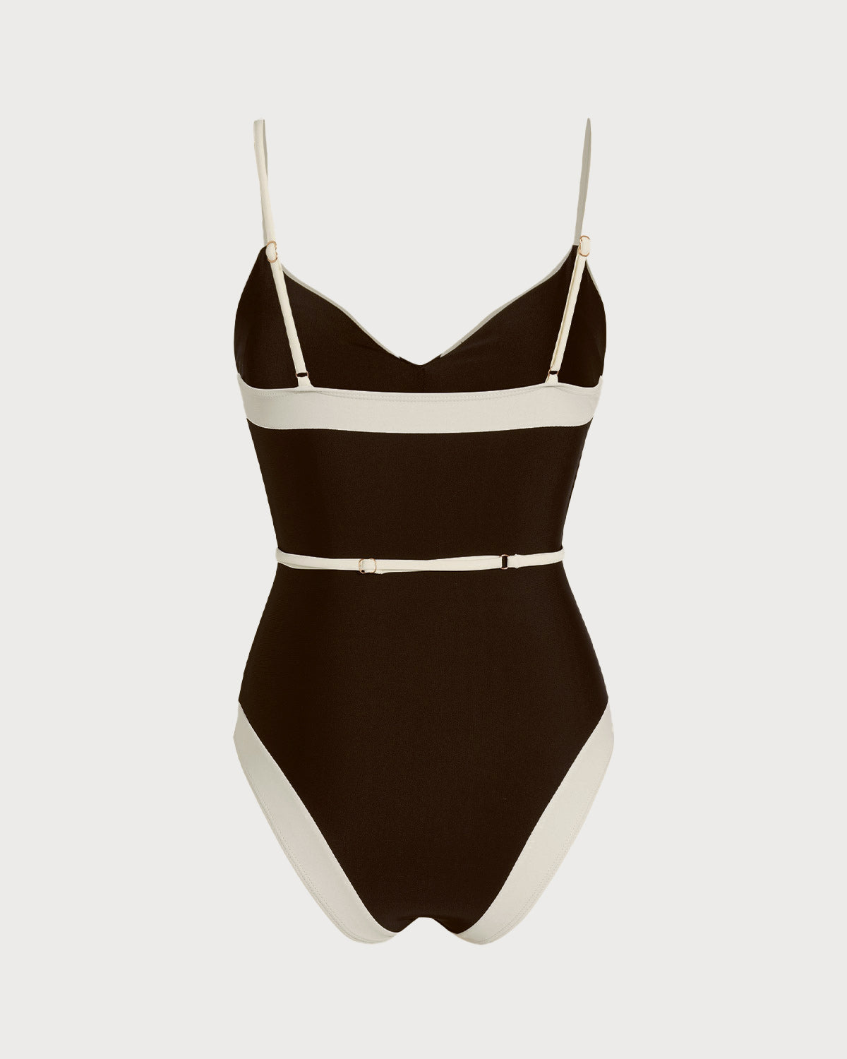 Bralette de Una Pieza con Escote en V Marrón
