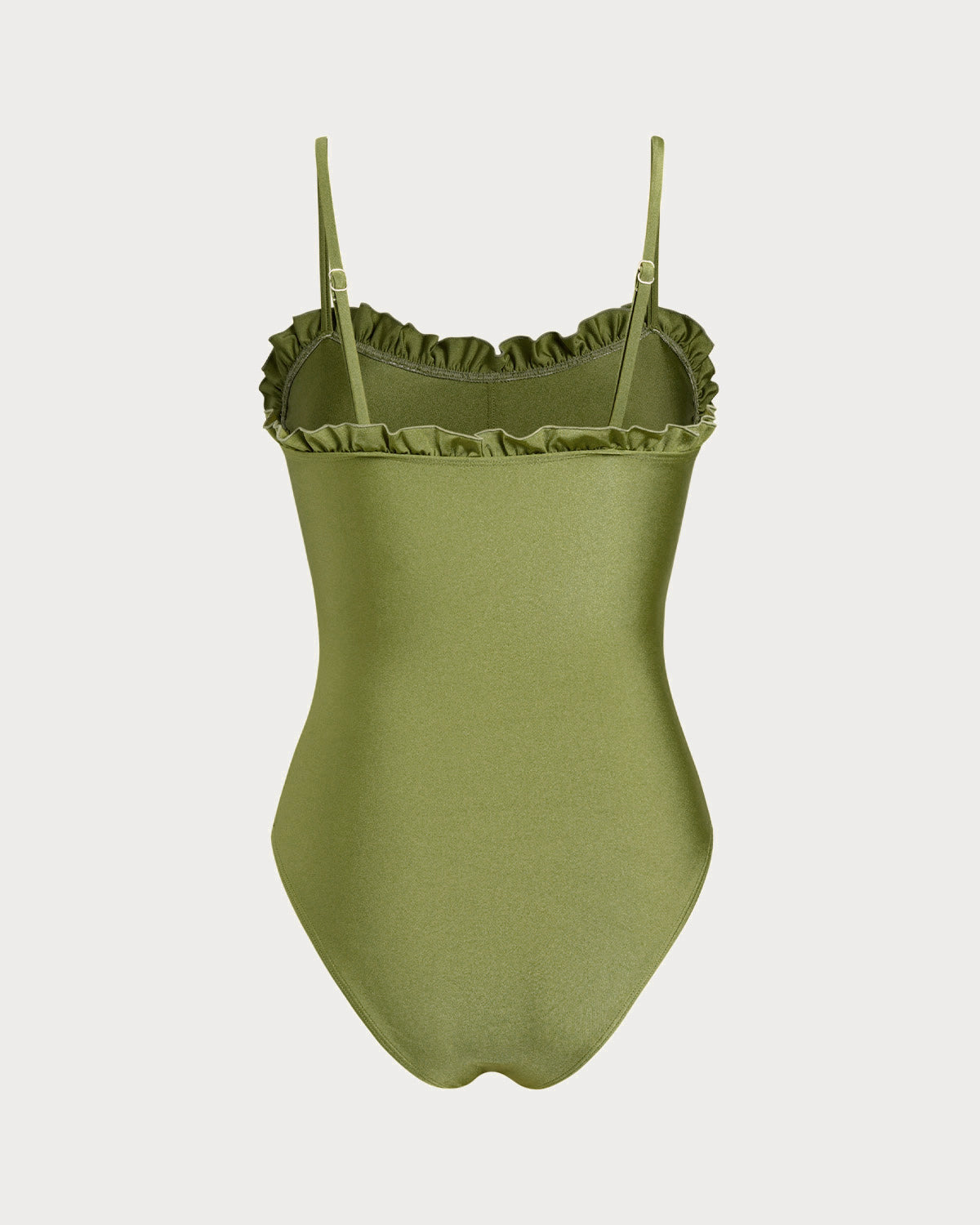 Bañador de Una Pieza con Volantes Verde