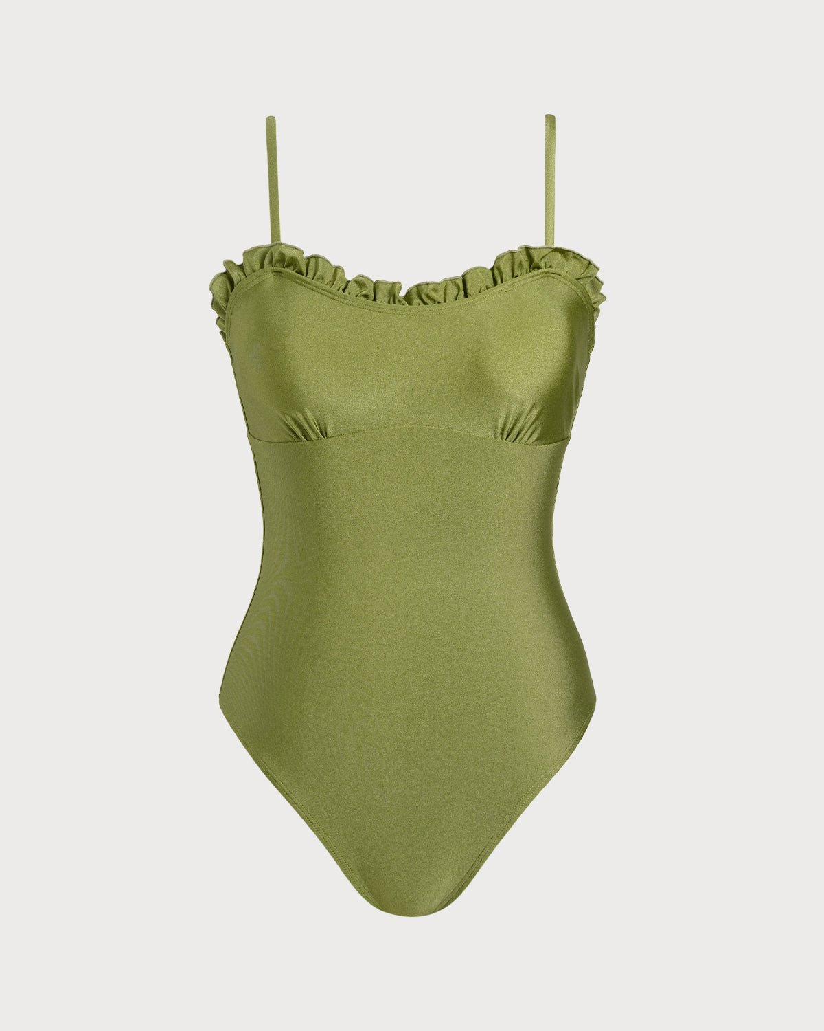Bañador de Una Pieza con Volantes Verde