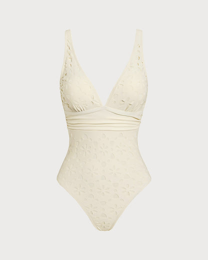 Bañador de Una Pieza Bralette Off White
