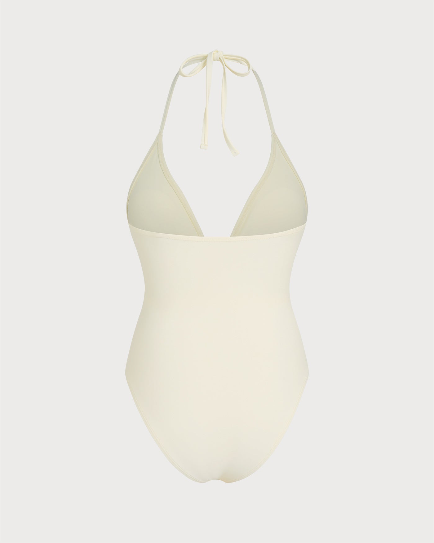 Bañador de Una Pieza con Halter en Color Off White