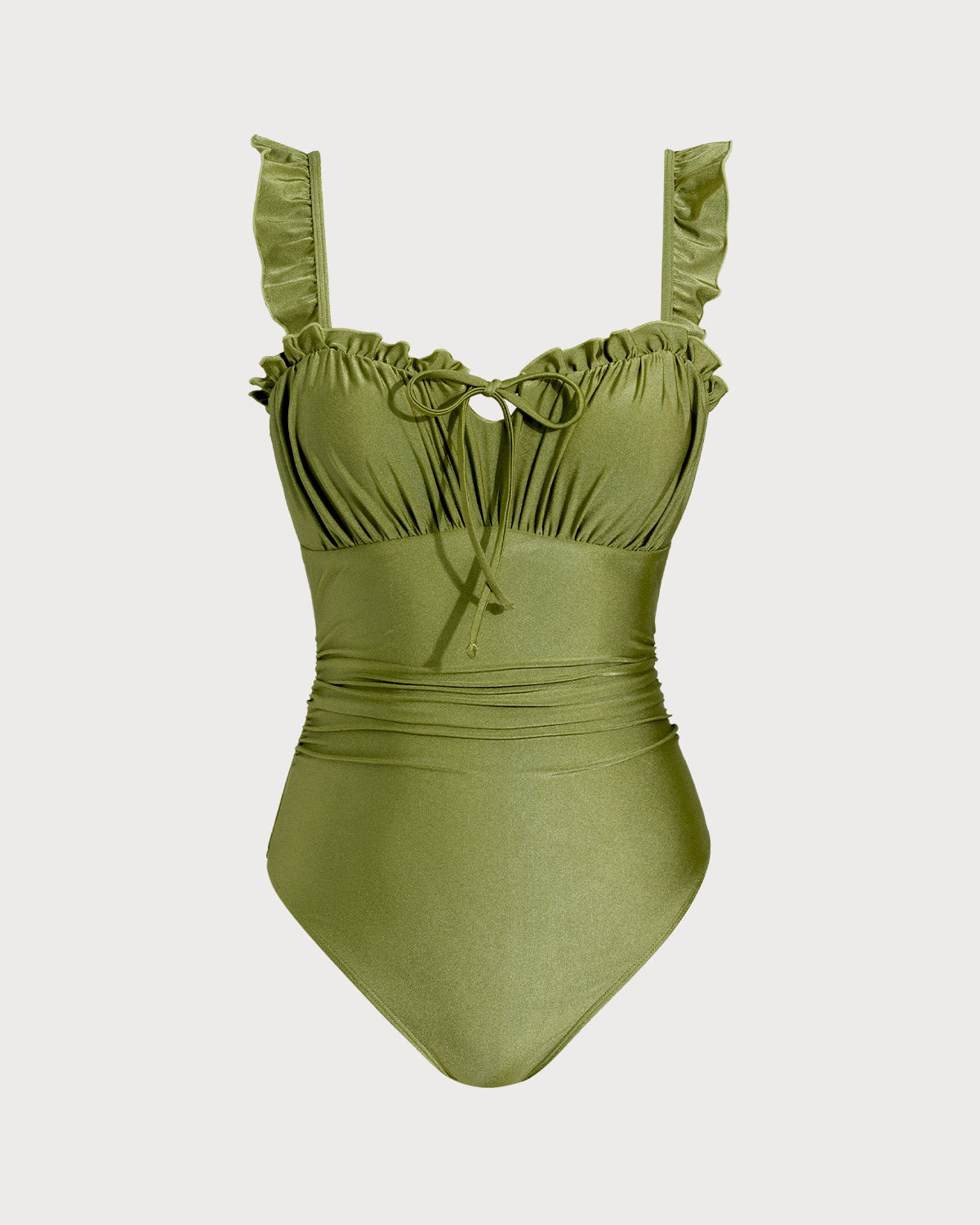 Bañador de Una Pieza Verde con Fruncidos